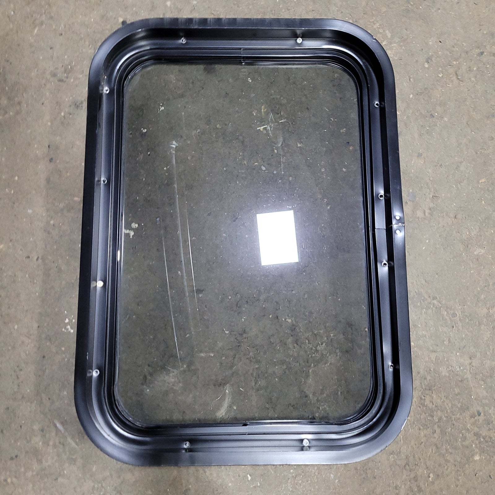 Used Black Radius Non-Opening Window : 24 1/2