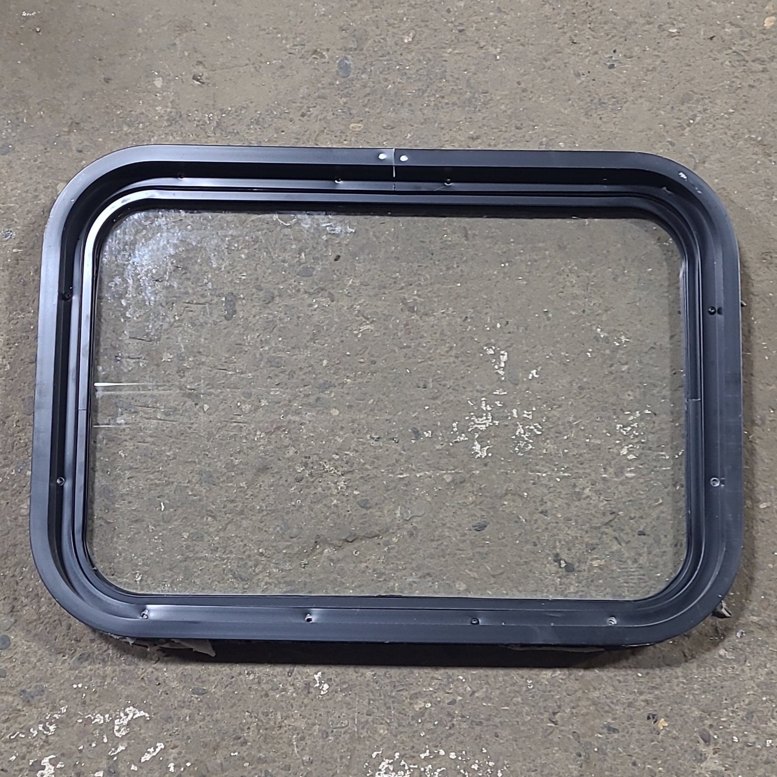 Used Black Radius Non Opening Window : 24 1/4