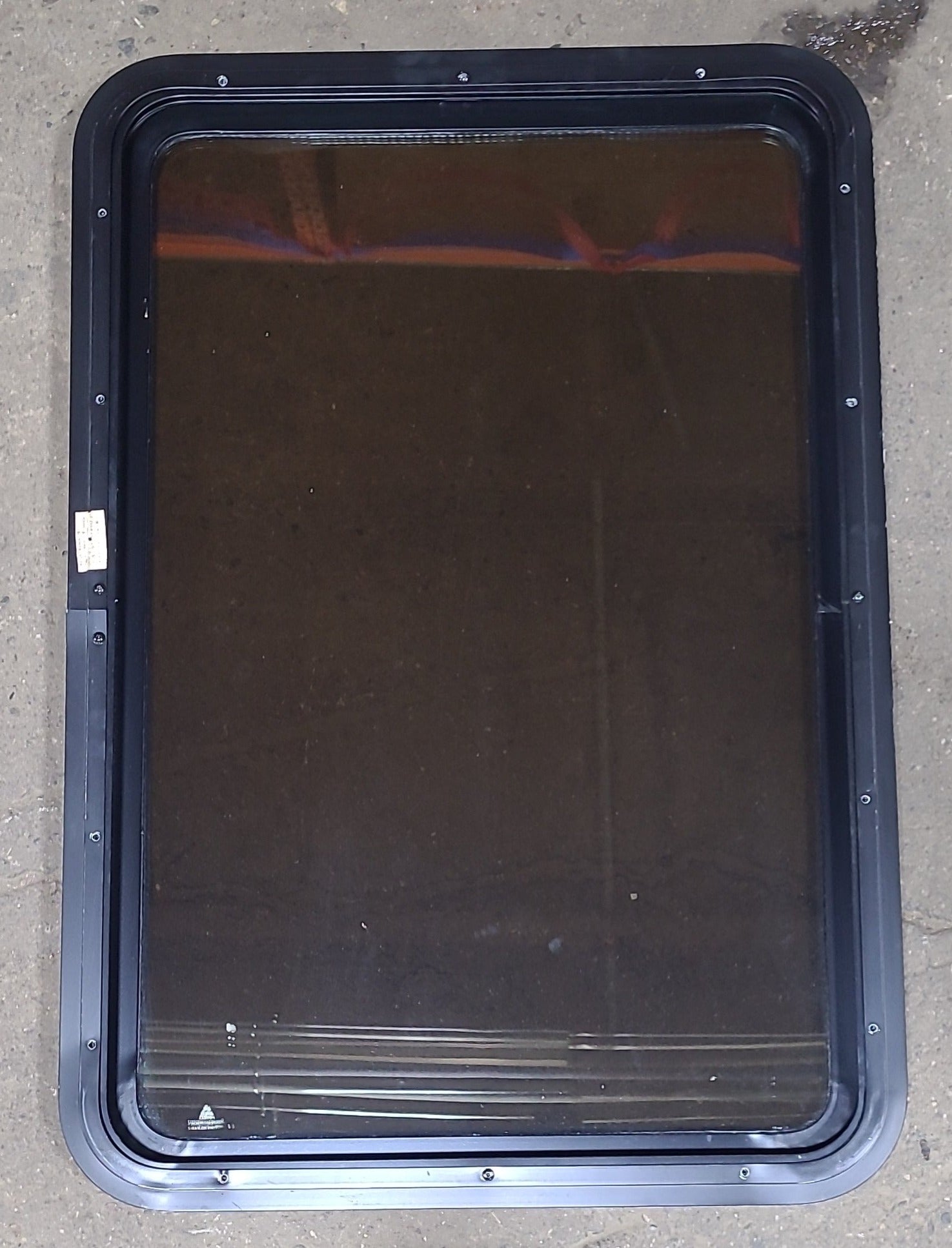 Used Black Radius Non Opening Window : 24 1/4