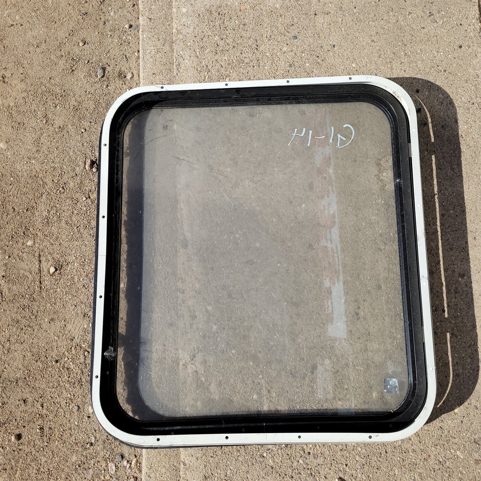 Used Black Radius Non-Opening Window : 24 1/4 X 22 X 2