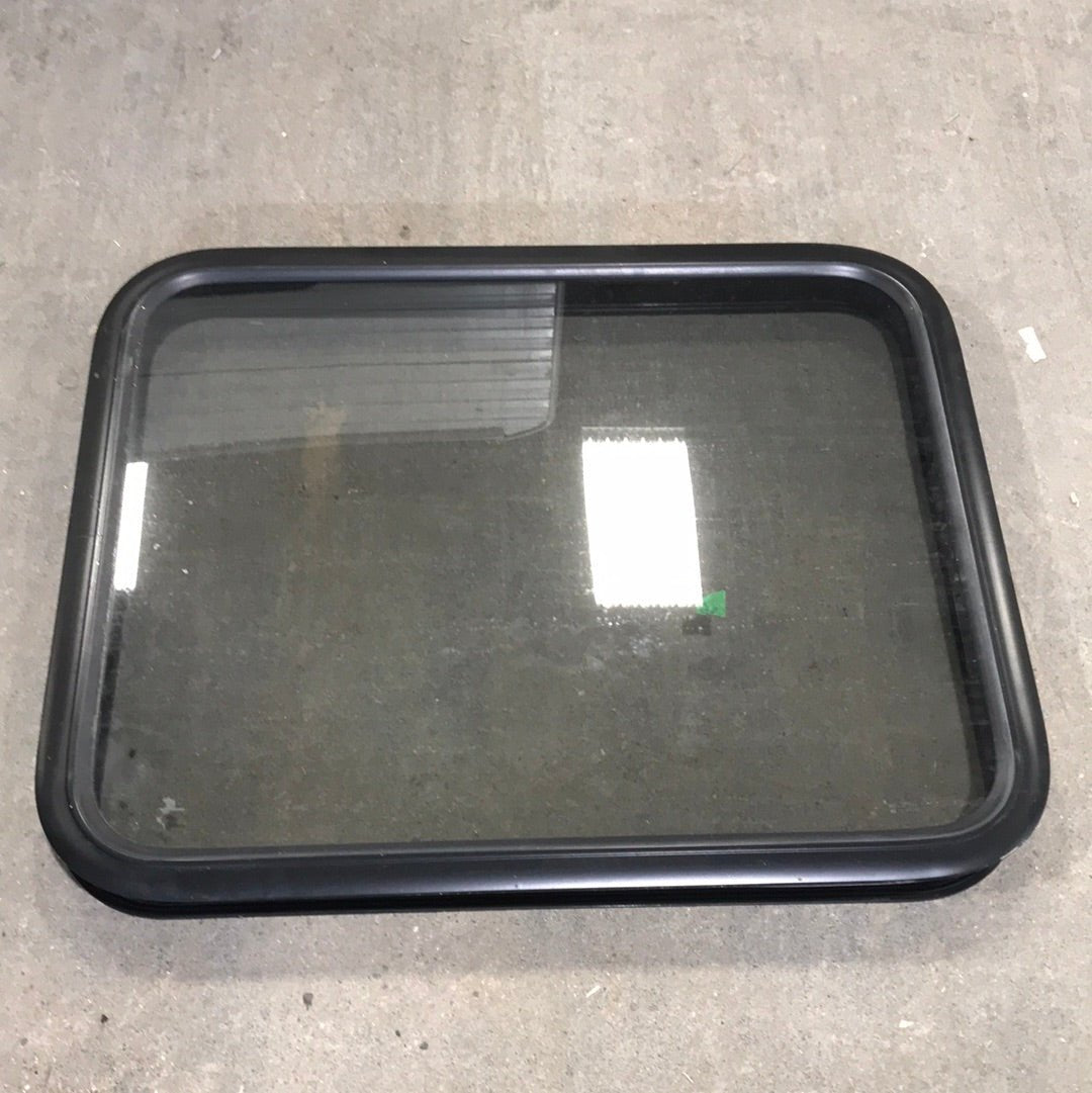 Used Black Radius Non-Opening Window : 28 1/2