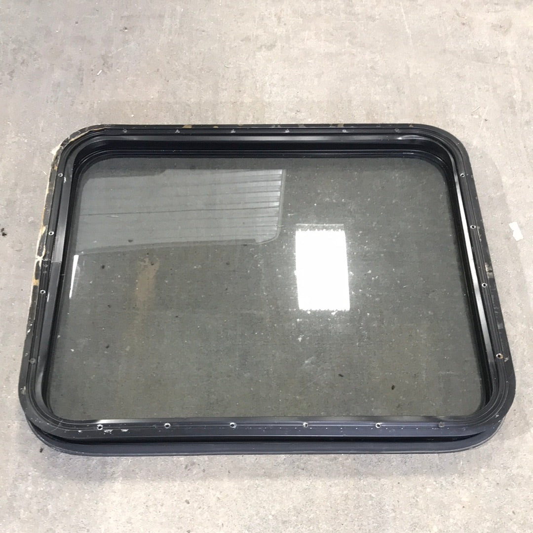 Used Black Radius Non-Opening Window : 28 1/2