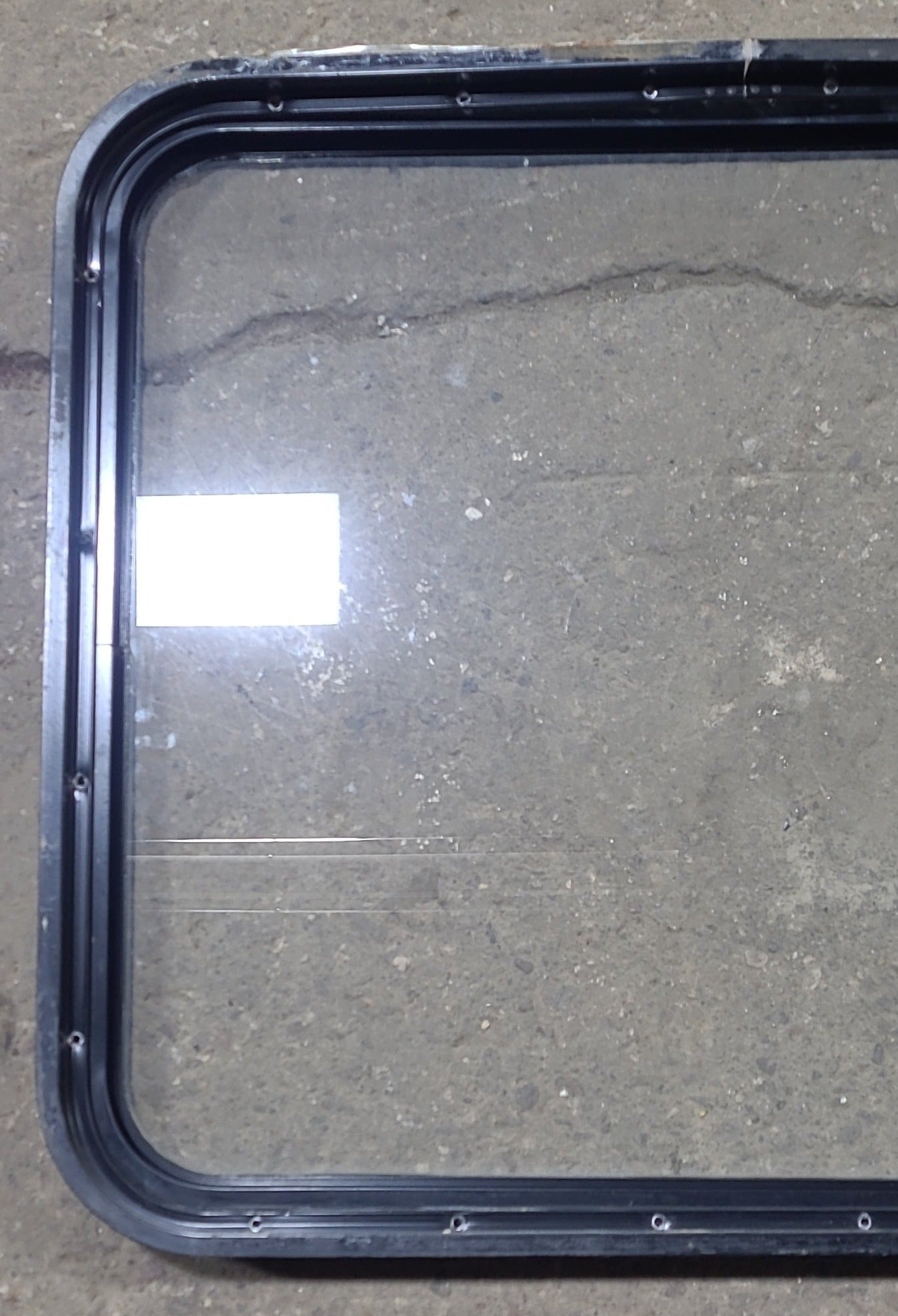 Used Black Radius Non Opening Window : 30 1/2