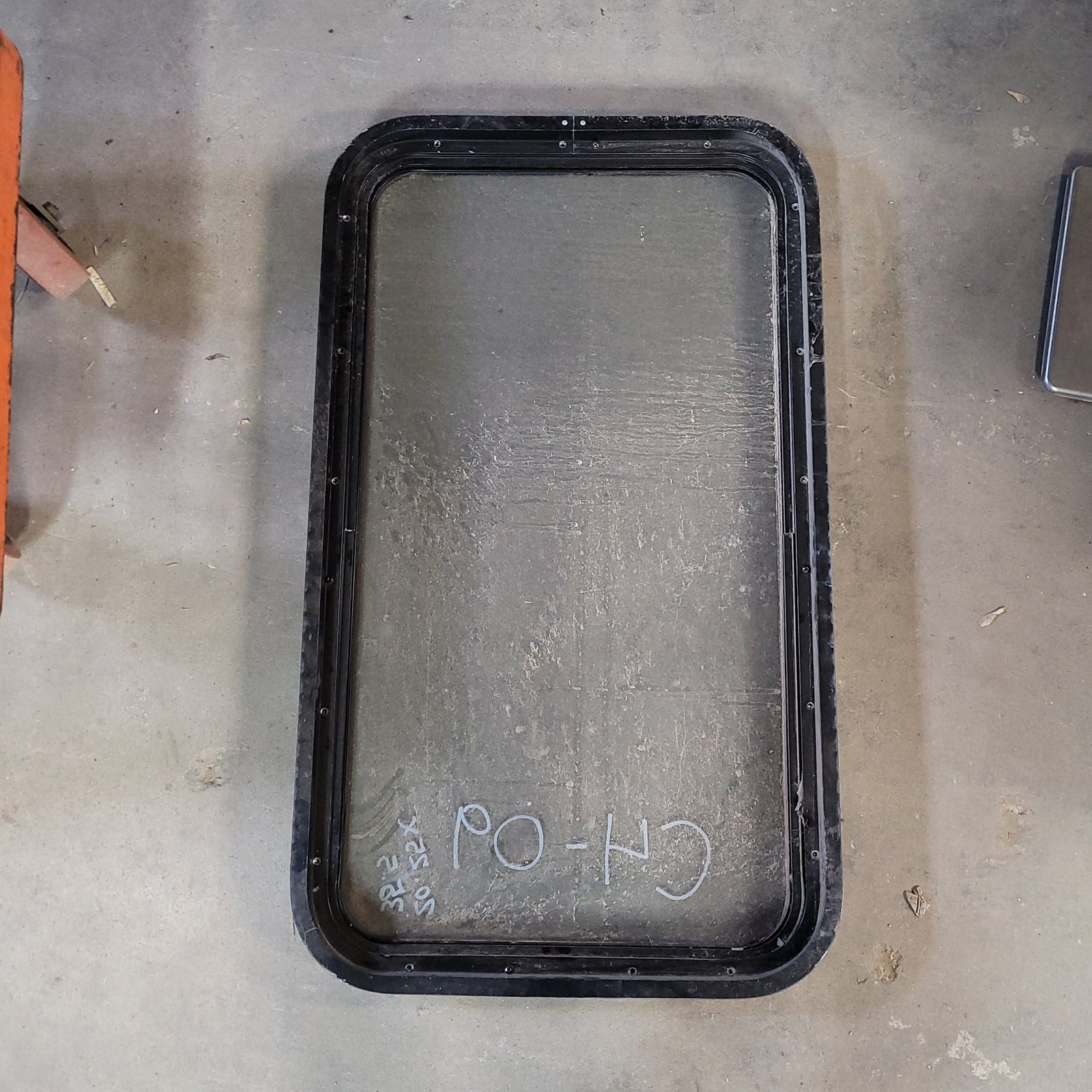 Used Black Radius Non-Opening Window : 35 1/2 X 20 1/4 X 2
