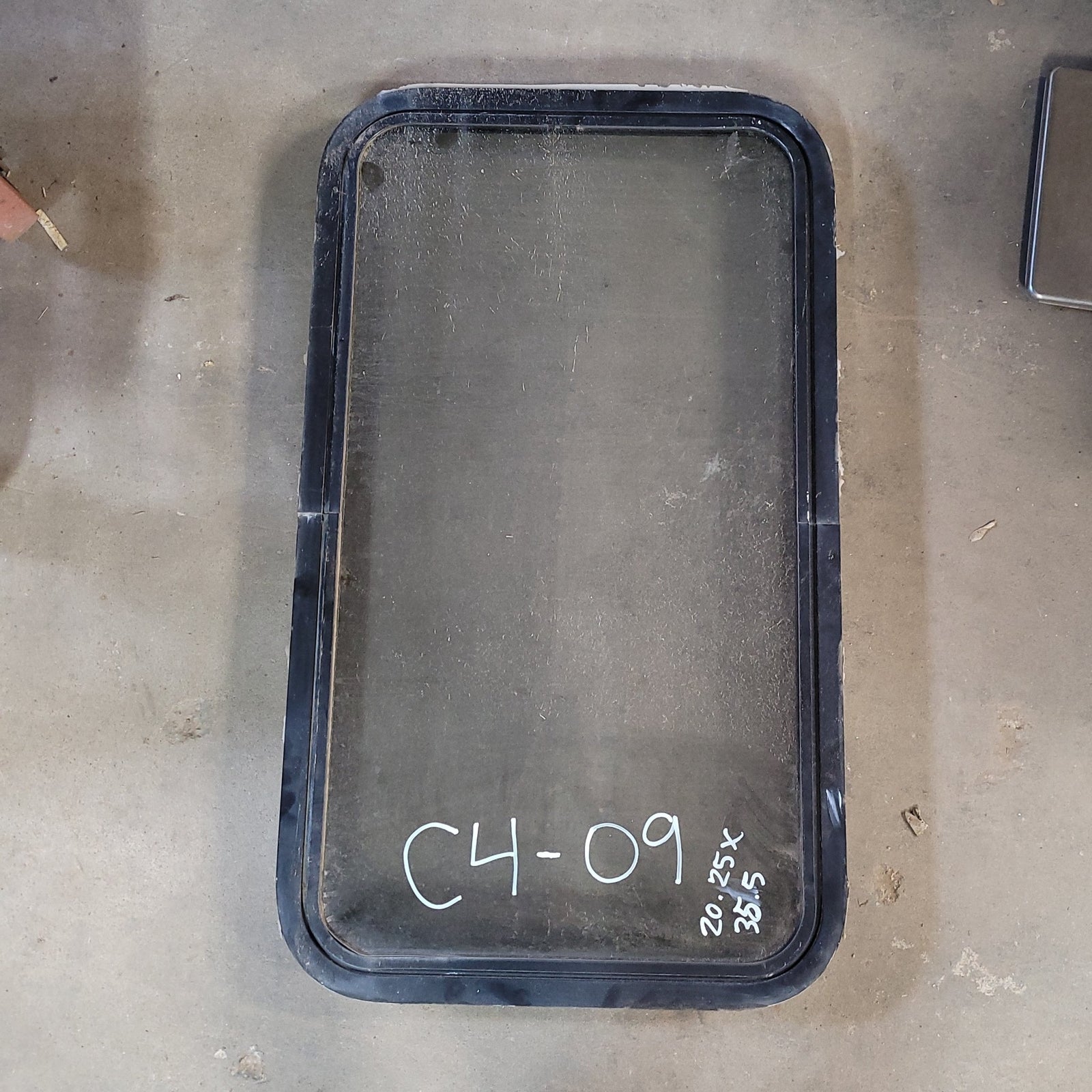 Used Black Radius Non-Opening Window : 35 1/2 X 20 1/4 X 2