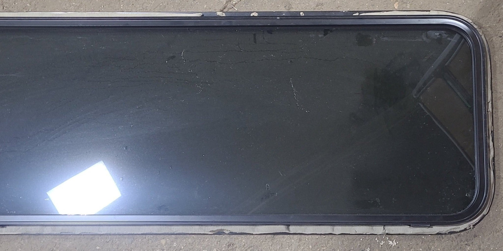 Used Black Radius Non Opening Window : 47 3/4