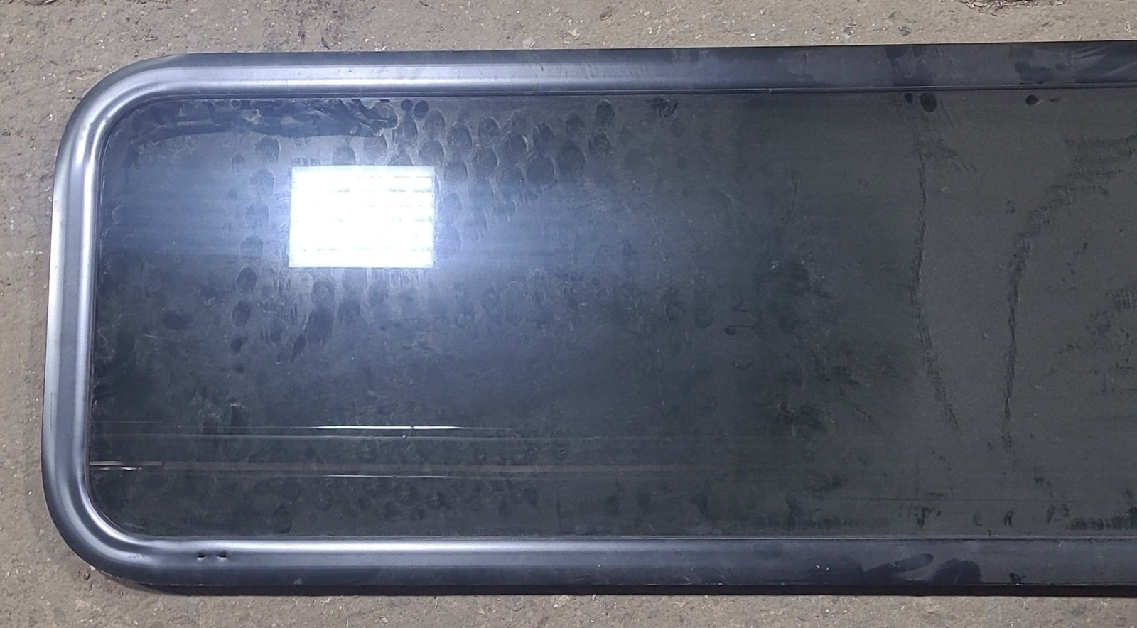 Used Black Radius Non Opening Window : 47 3/4