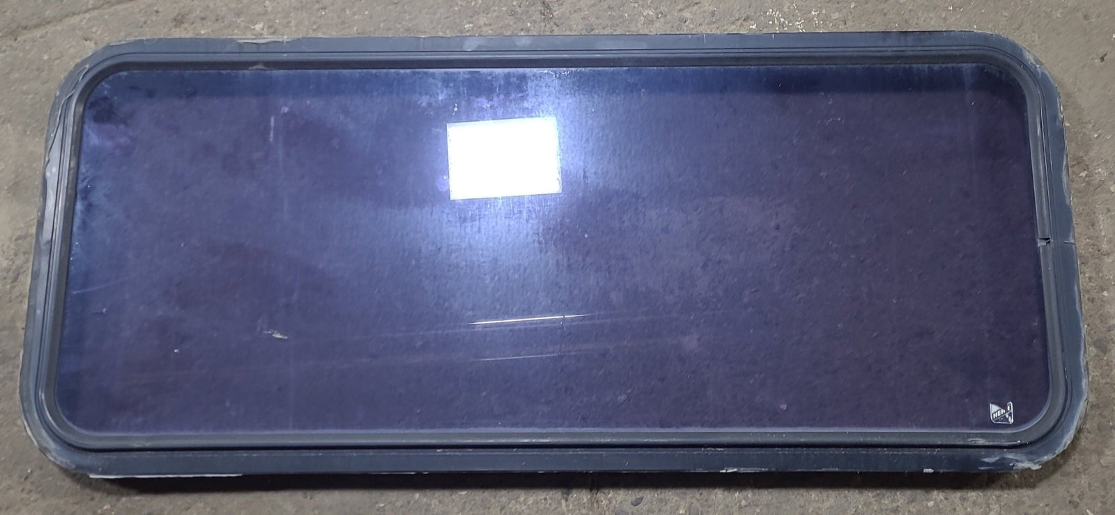 Used Black Radius Non Opening Window : 48 1/4