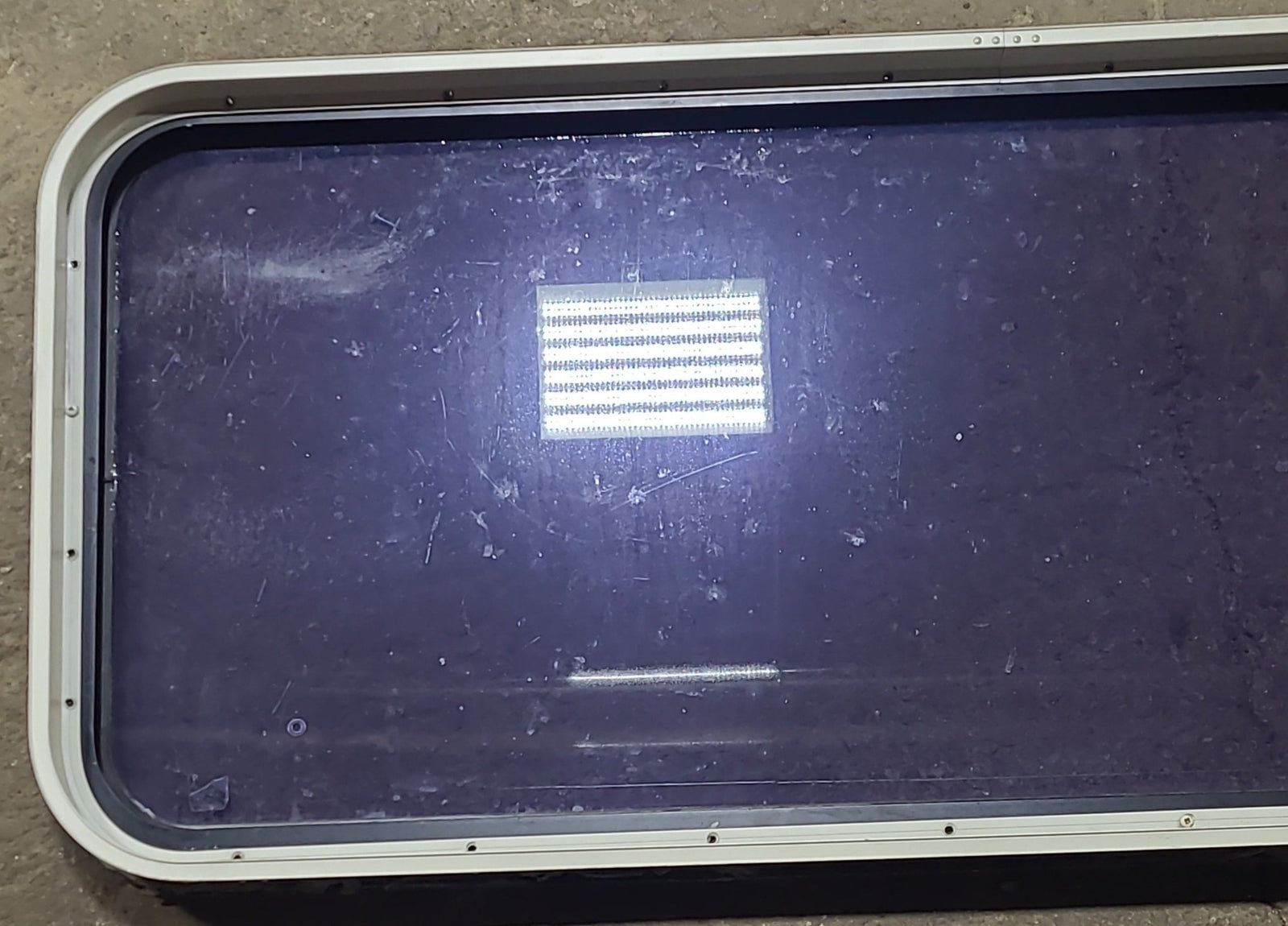 Used Black Radius Non Opening Window : 48 1/4