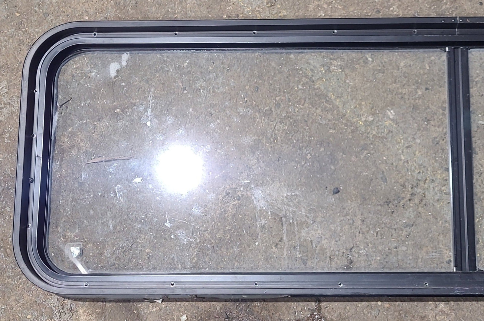 Used Black Radius Non Opening Window : 60 1/4