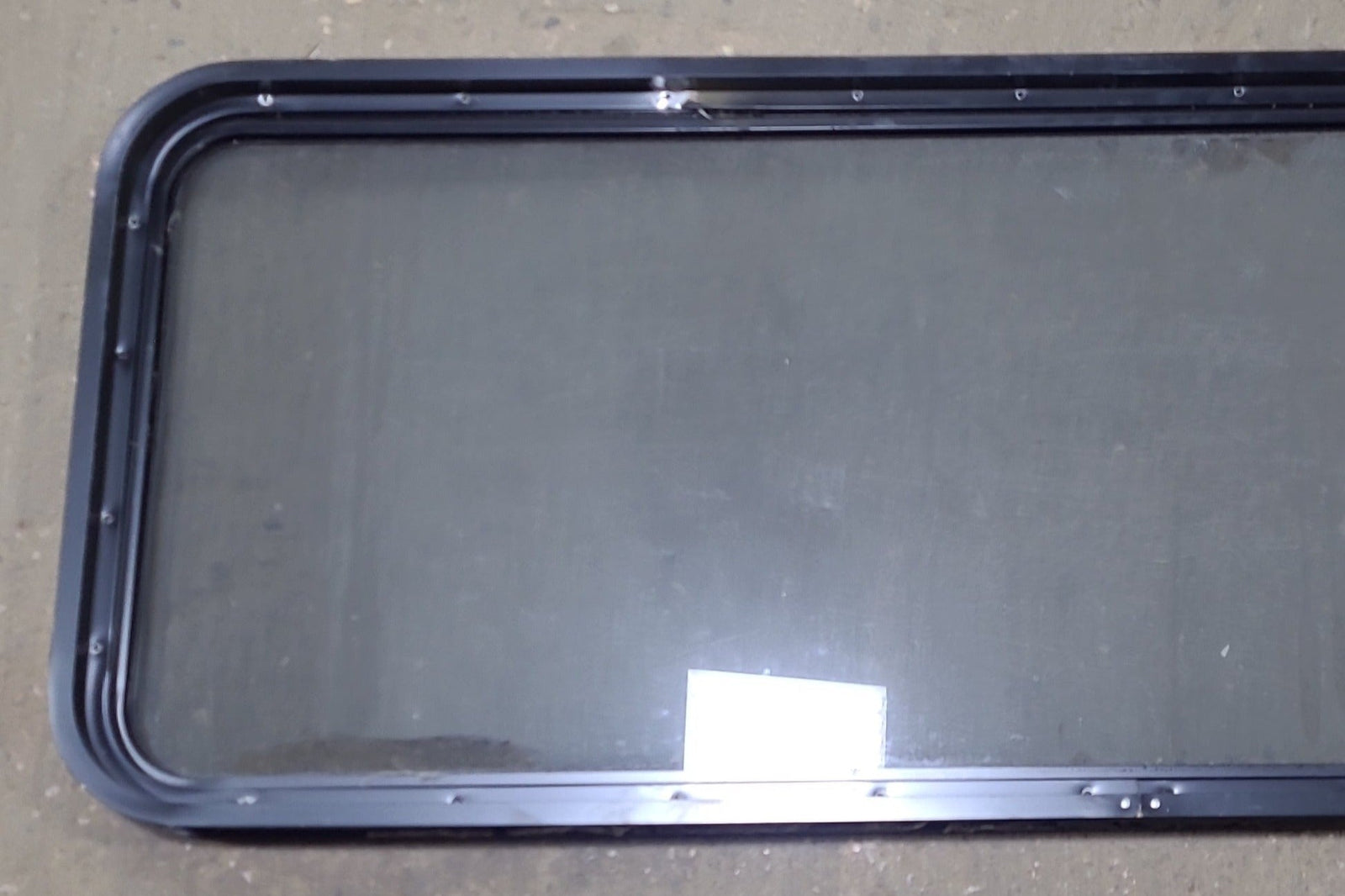 Used Black Radius Non Opening Window : 60 1/4