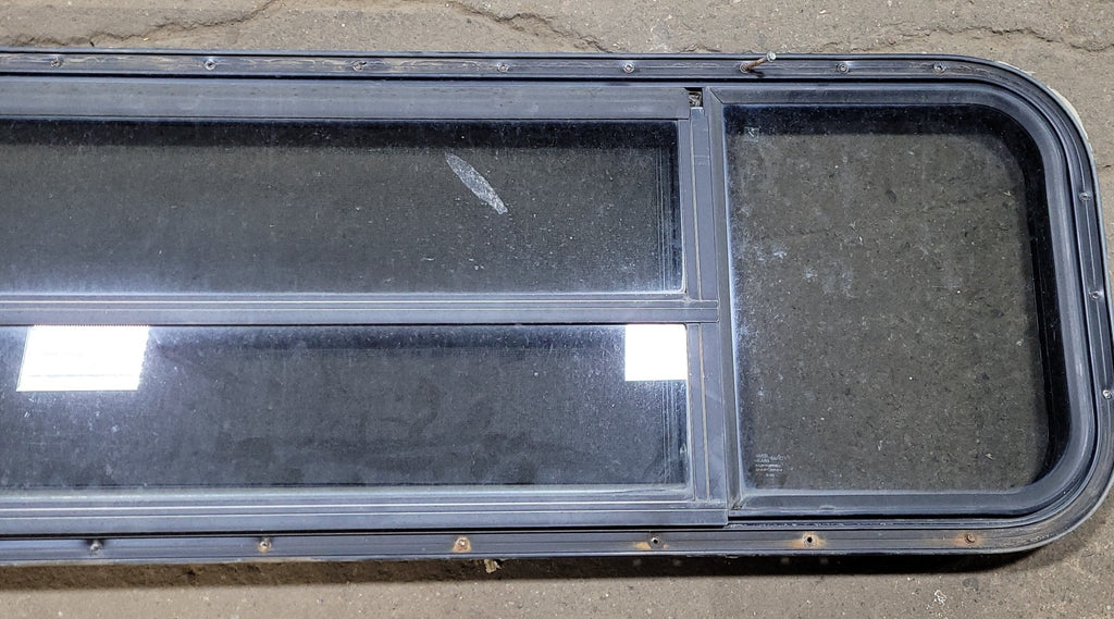 Used Black Radius Opening Window : 15 3/4" H X 61" W X 1 1/2" D - Young Farts RV Parts