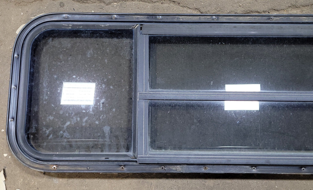 Used Black Radius Opening Window : 15 3/4" H X 61" W X 1 1/2" D - Young Farts RV Parts