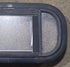 Used Black Radius Opening Window : 17 1/2" W x 8 1/2" H x 1 3/4" D - Young Farts RV Parts