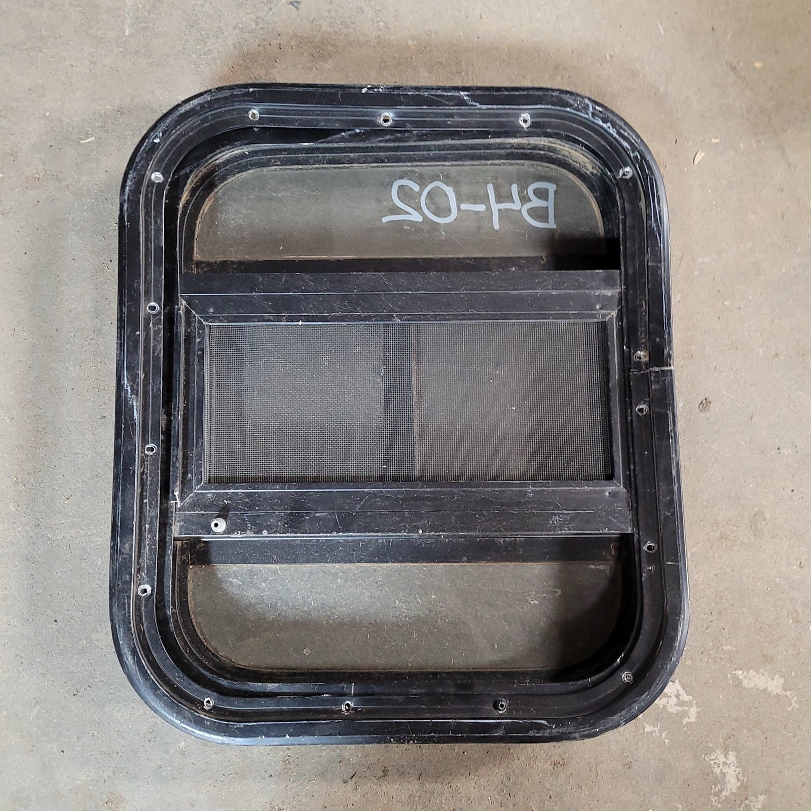 Used Black Radius Opening Window : 17 1/2 X 15 X 2