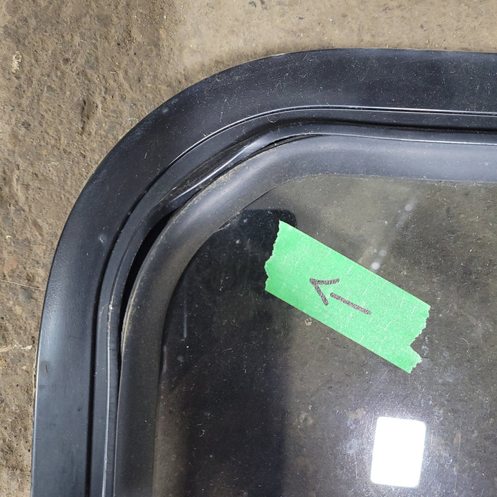 Used Black Radius Opening Window : 22" X 54 1/2" X 2" D - Young Farts RV Parts