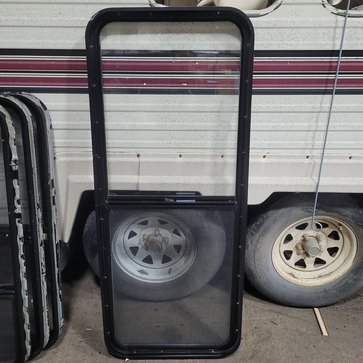 Used Black Radius Opening Window : 22 X 54 3/4 X 2" D - Young Farts RV Parts