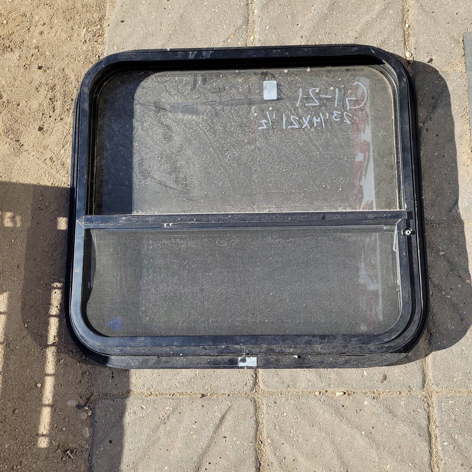 Used Black Radius Opening Window : 23 1/4 X 21 1/2 X 2
