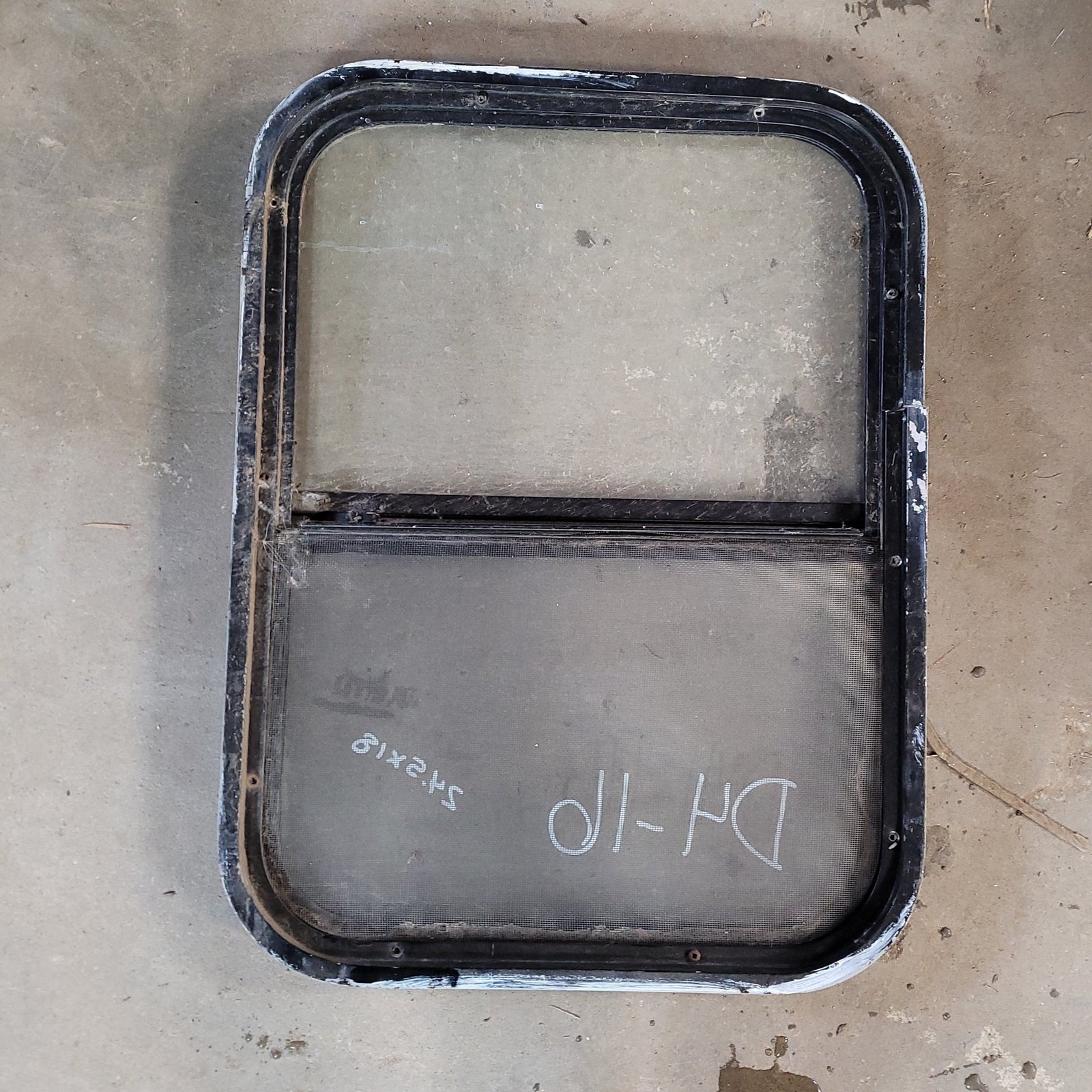 Used Black Radius Opening Window : 24 1/2 X 18 X 2
