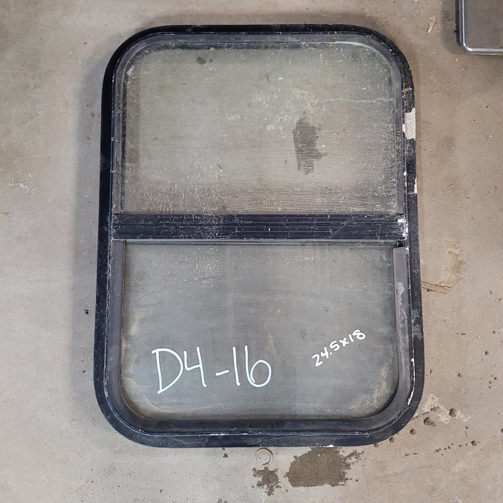 Used Black Radius Opening Window : 24 1/2 X 18 X 2