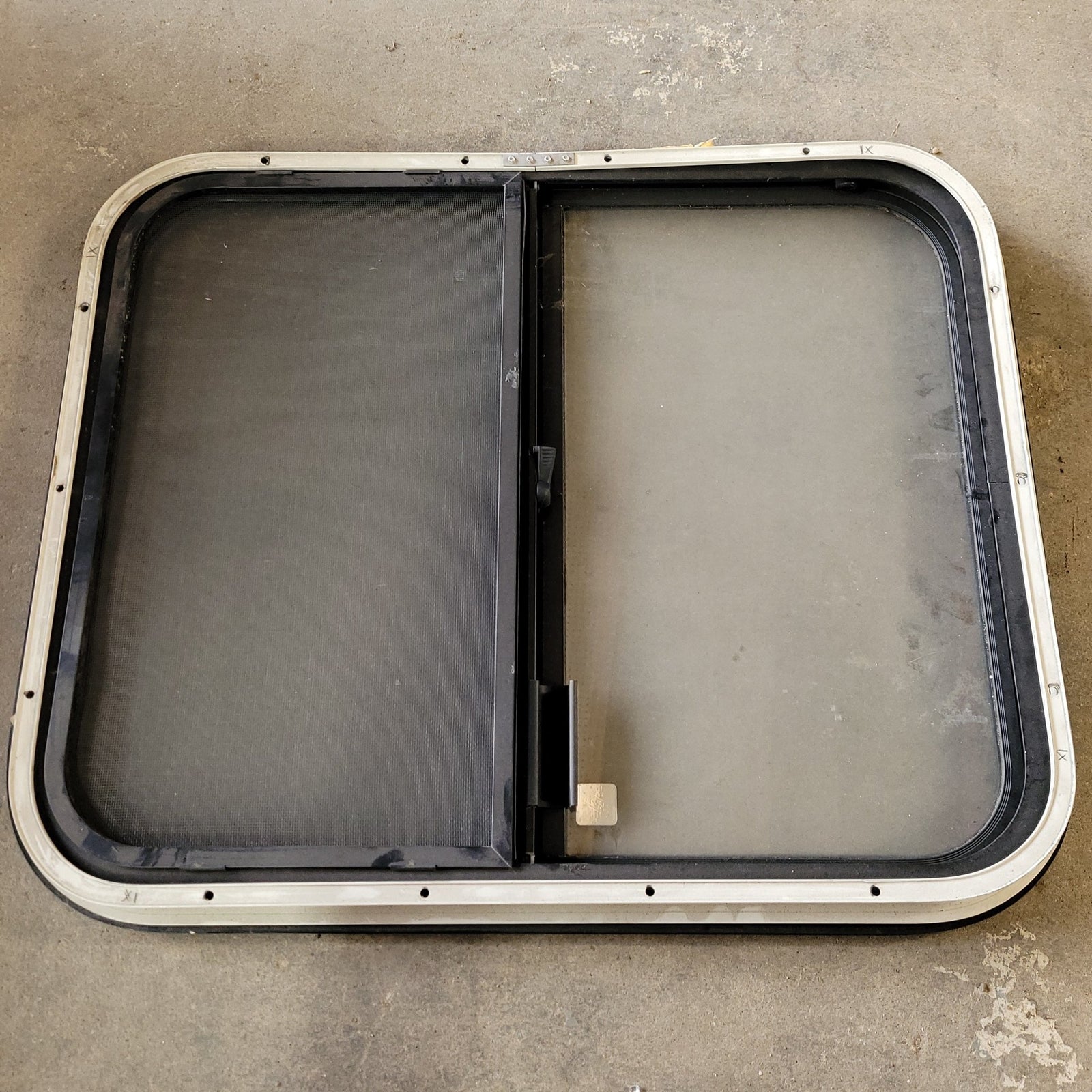 Used Black Radius Opening Window : 24 1/4 X 19 3/4 X 2