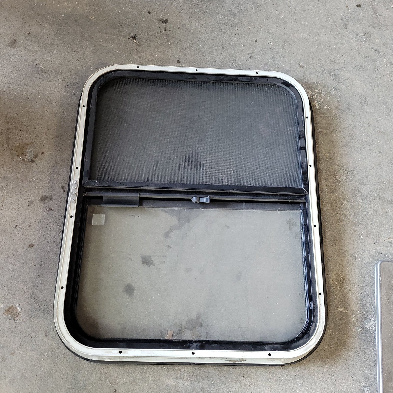 Used Black Radius Opening Window : 24 1/4 X 19 3/4 X 2