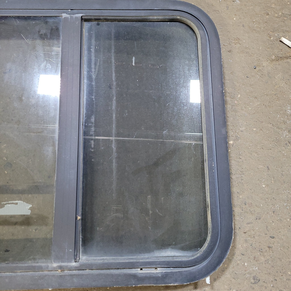 Used Black Radius Opening Window : 24 1/4" X 21 3/4" X 2" D - Young Farts RV Parts