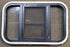 Used Black Radius Opening Window : 24 3/4" W x 16" H x 1 3/8" D - Young Farts RV Parts