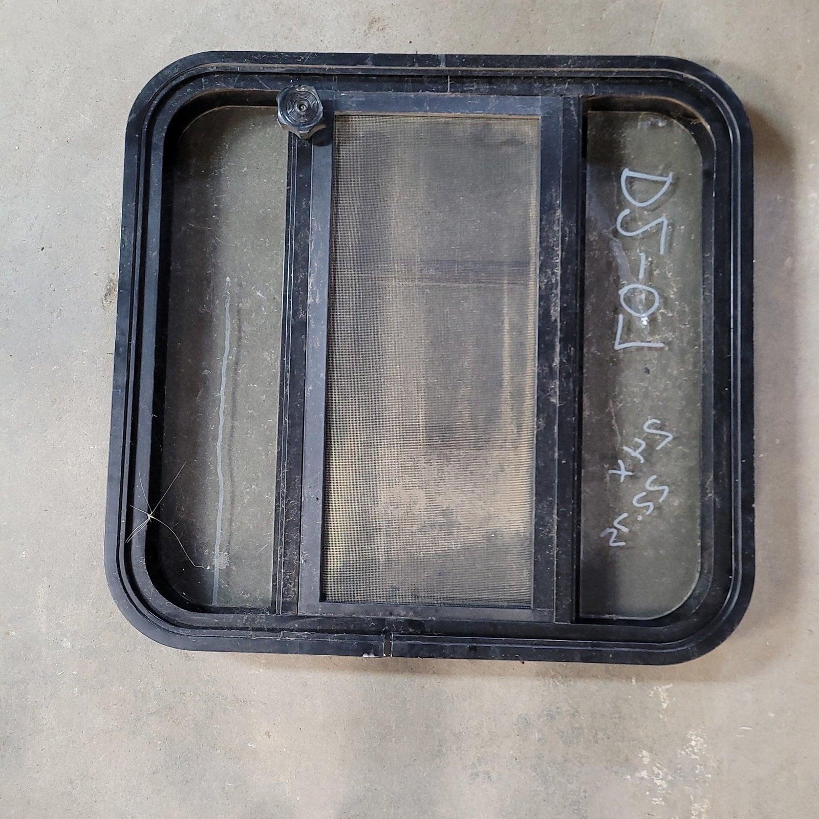 Used Black Radius Opening Window : 24 X 22 3/4 X 2