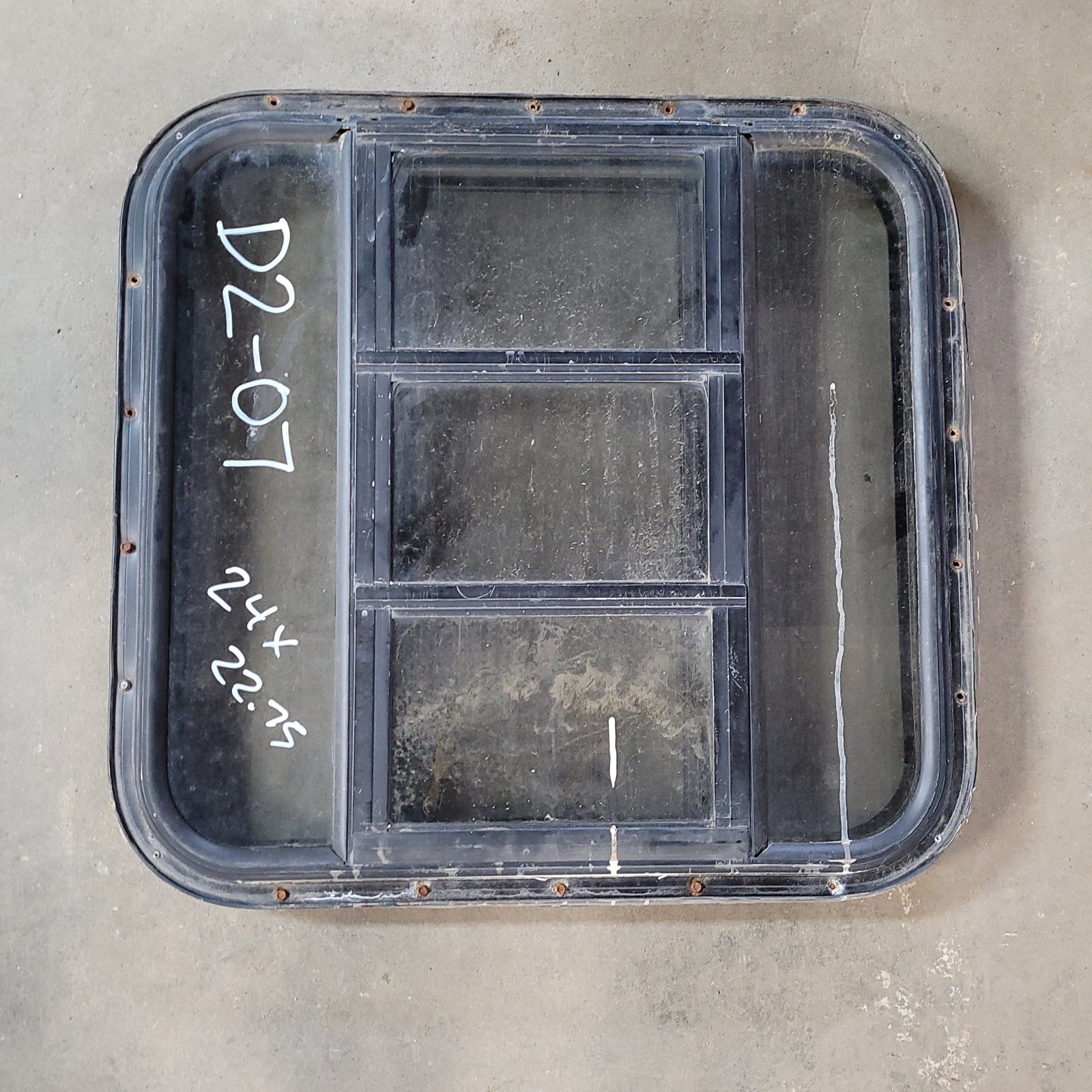 Used Black Radius Opening Window : 24 X 22 3/4 X 2