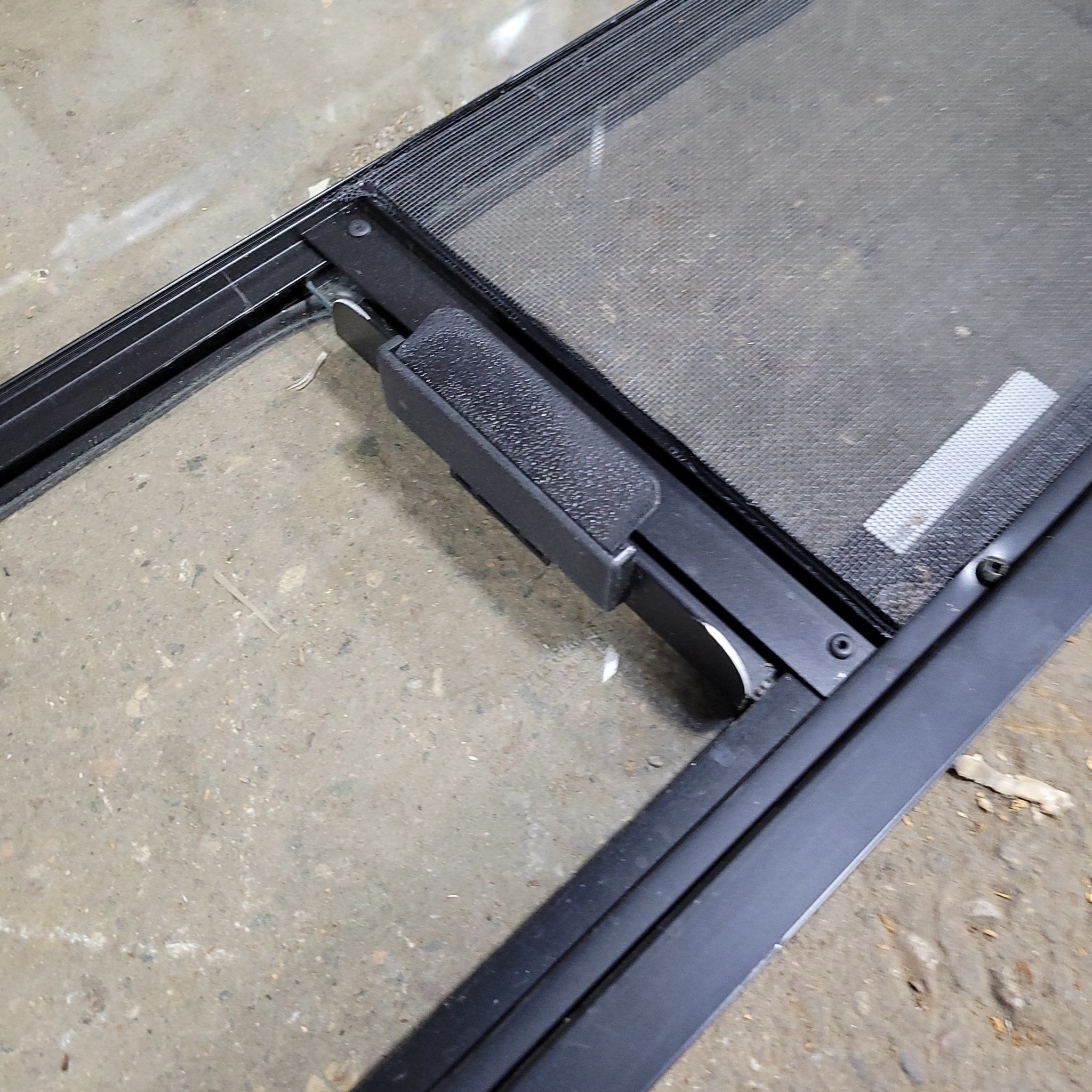 Used Black Radius Opening Window : 25 3/4" X 47 3/4" X 2" D - Young Farts RV Parts