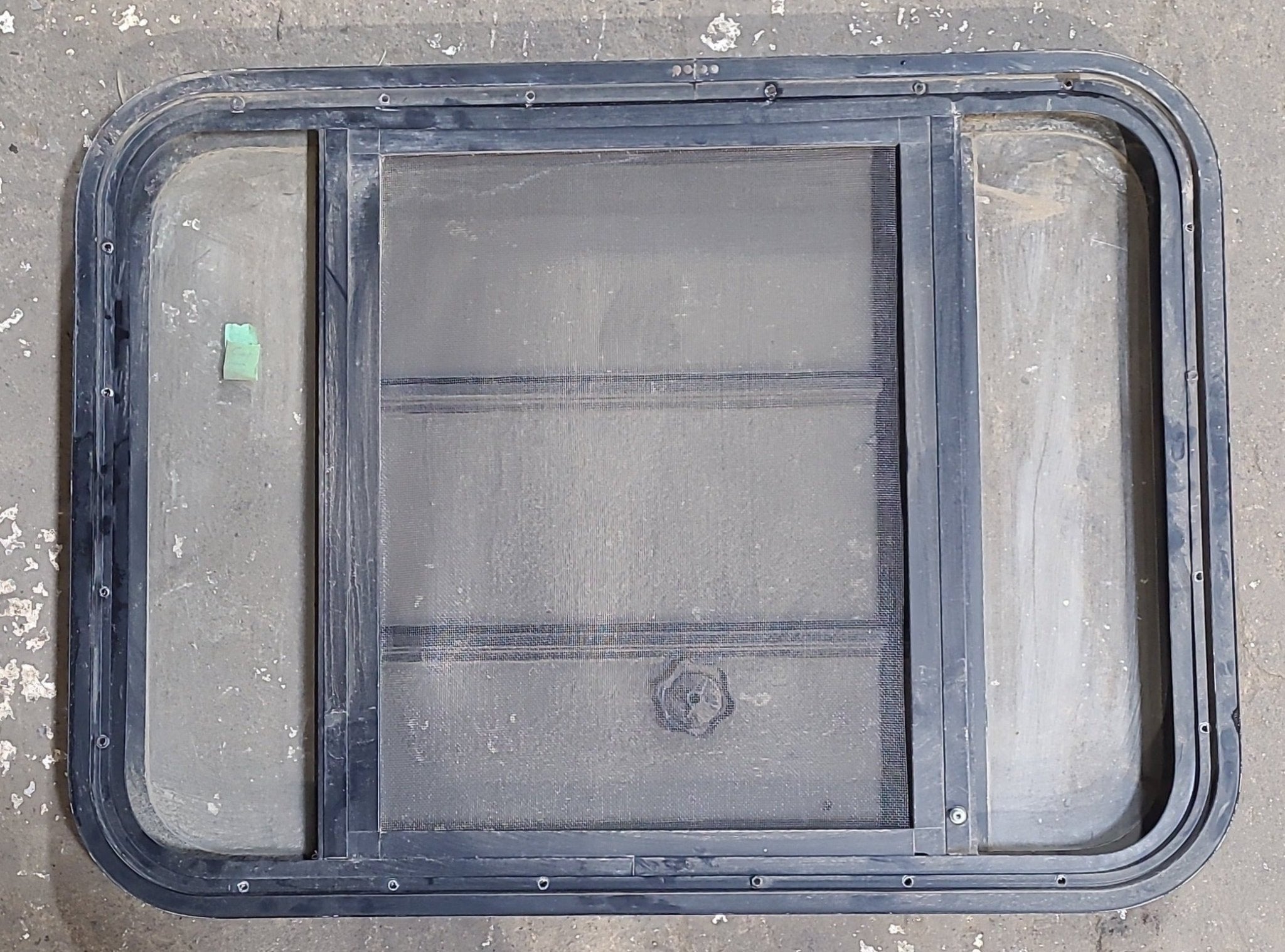 Used Black Radius Opening Window : 29 3/8" x 21 1/2 x 2" D - Young Farts RV Parts
