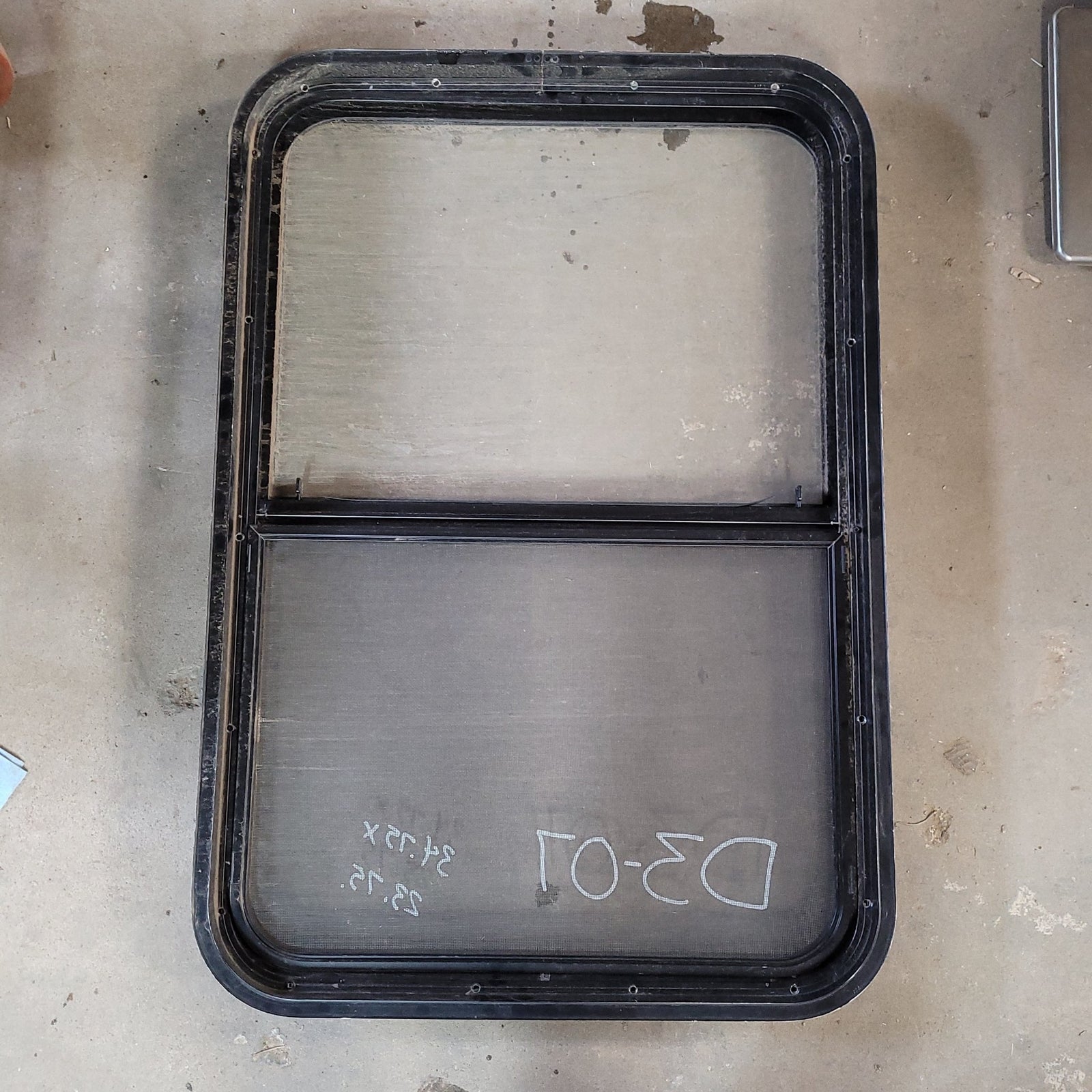 Used Black Radius Opening Window : 34 3/4 X 23 3/4 X 2