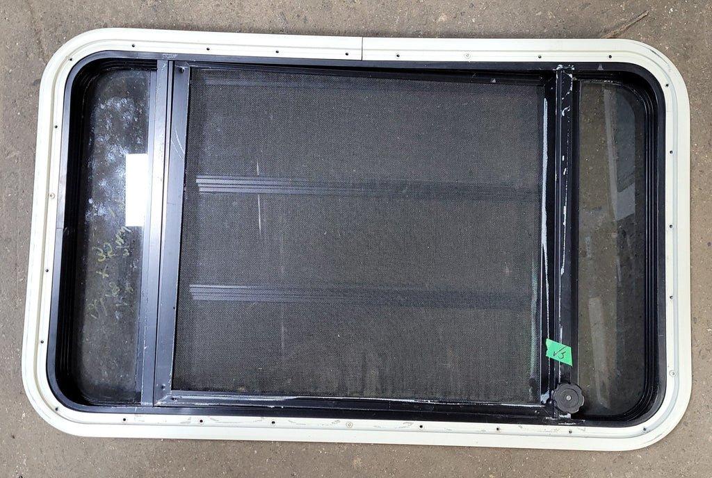 Used Black Radius Opening Window : 35 1/4" X 21 1/4" X 1 7/8" D - Young Farts RV Parts