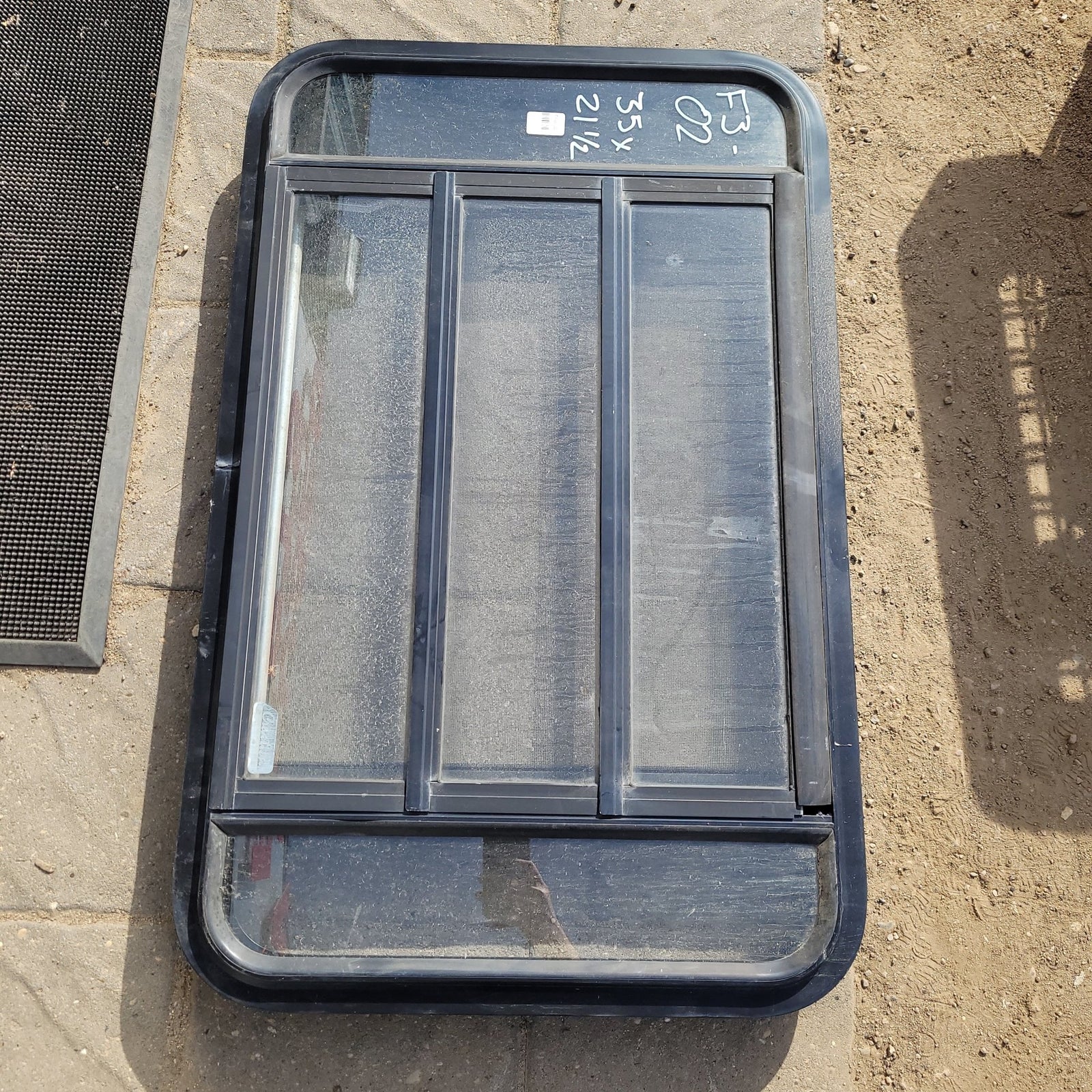 Used Black Radius Opening Window : 35 X 21 1/2 X 2