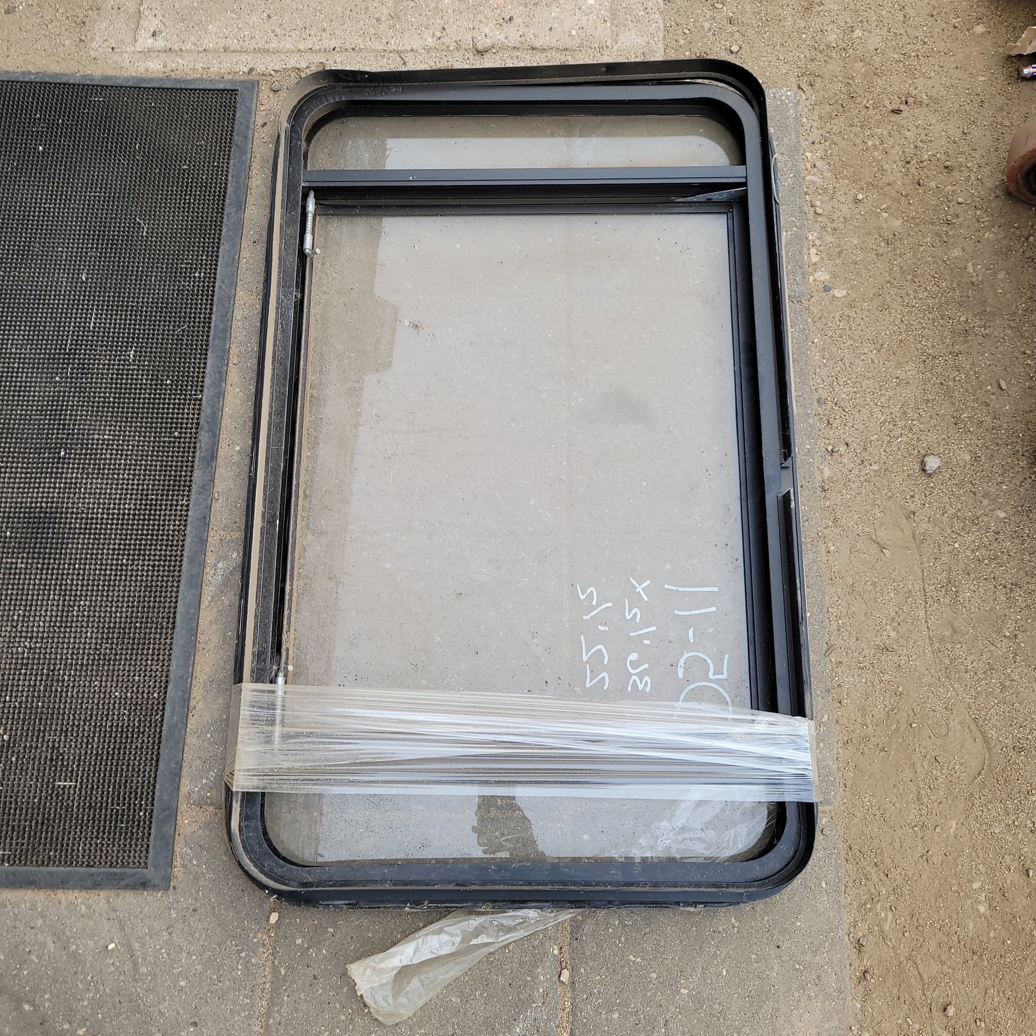 Used Black Radius Opening Window : 36 1/2 X 22 1/2 X 2" D - Young Farts RV Parts