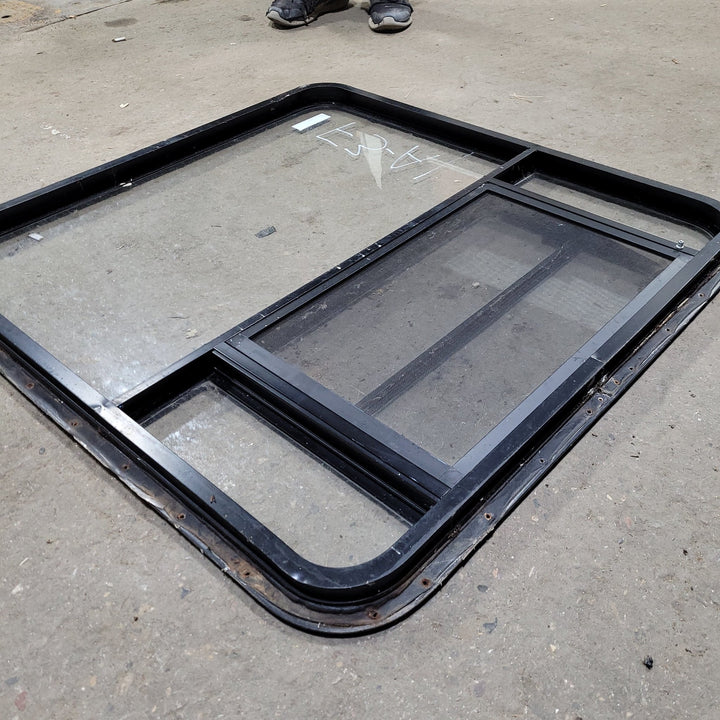 Used Black Radius Opening Window : 36 1/2" X 36" X 2" D - Young Farts RV Parts