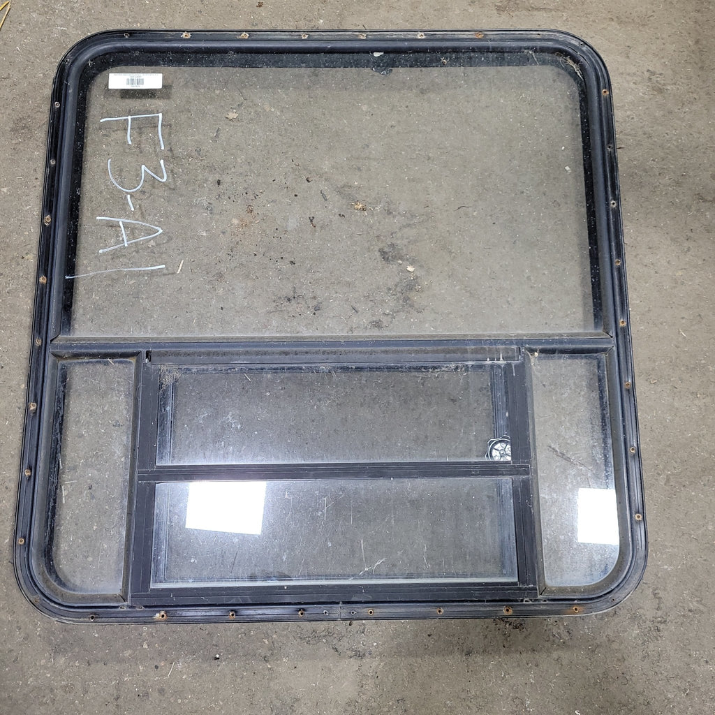 Used Black Radius Opening Window : 36 1/2" X 36" X 2" D - Young Farts RV Parts