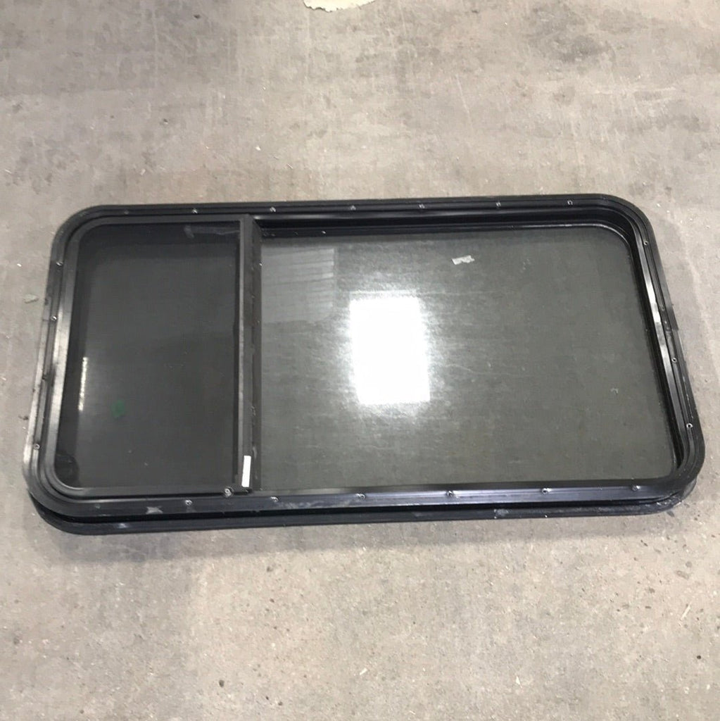 Used Black Radius Opening Window : 41 1/2" W x 23 1/2" H x 2" D - Young Farts RV Parts