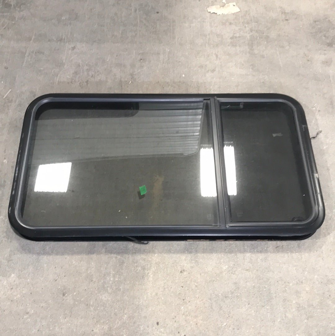 Used Black Radius Opening Window : 41 1/2" W x 23 1/2" H x 2" D - Young Farts RV Parts