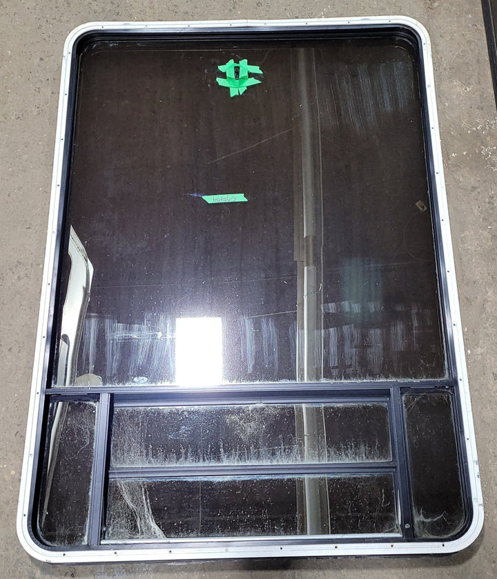 Used Black Radius Opening Window : 41 1/4" W X 59 1/2" H X 1 7/8" D - Young Farts RV Parts