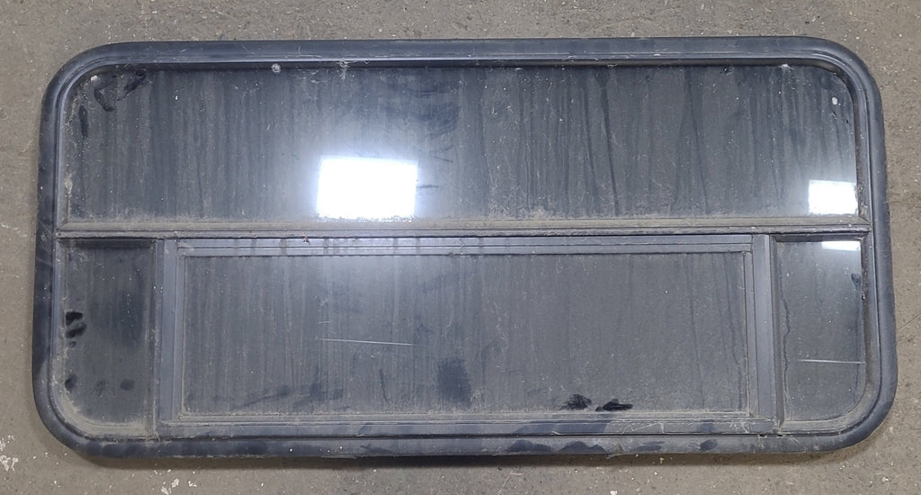 Used Black Radius Opening Window : 45 3/8" W X 21 1/2" H X 2" D - Young Farts RV Parts