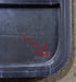 Used Black Radius Opening Window : 47 1/2" W x 21 1/2" H x 1 3/4" D - Young Farts RV Parts