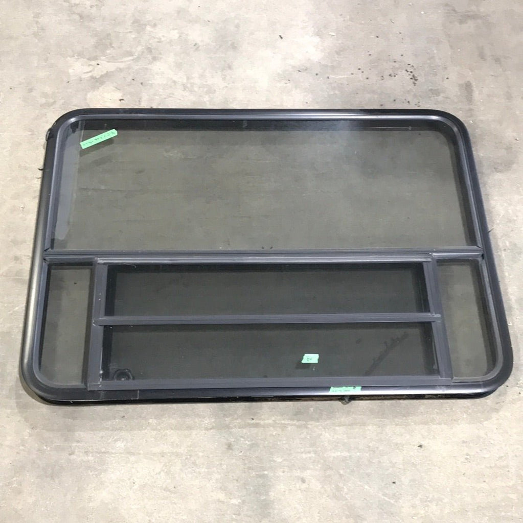 Used Black Radius Opening Window : 47 1/2" W x 34 1/2" H x 2" D - Young Farts RV Parts