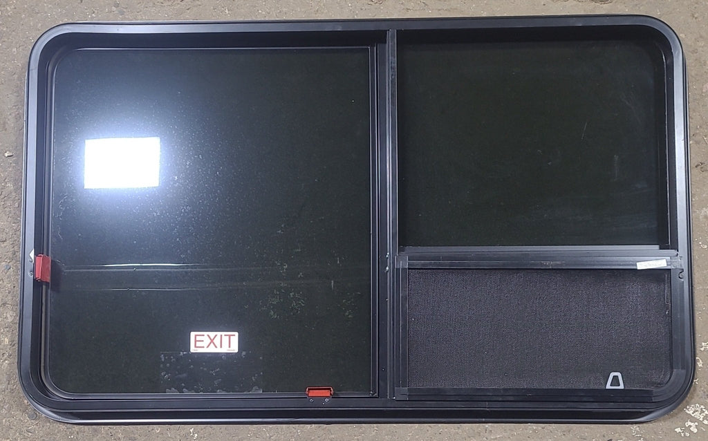 Used Black Radius Opening Window : 47 3/4" W x 28 1/4" H x 1 3/4" D - Young Farts RV Parts