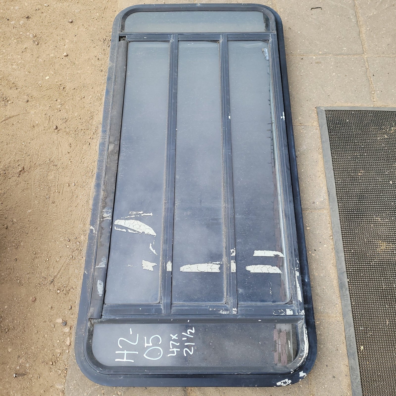 Used Black Radius Opening Window : 47 X 21 1/2 X 2