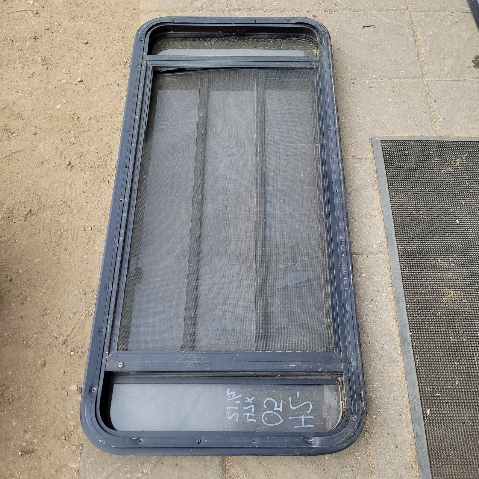 Used Black Radius Opening Window : 47 X 21 1/2 X 2