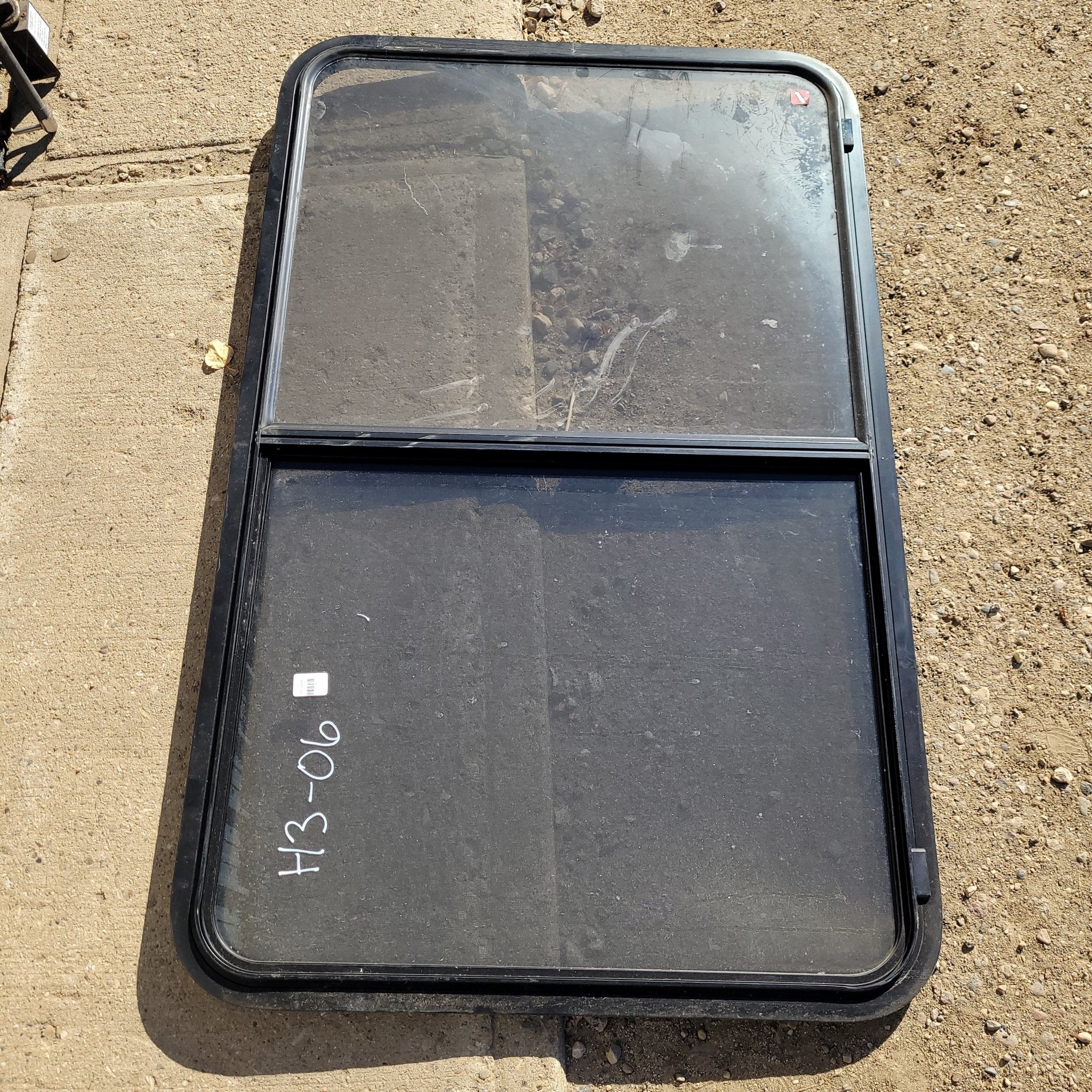Used Black Radius Opening Window : 48 1/4 X 30 X 1 1/2" D - Young Farts RV Parts