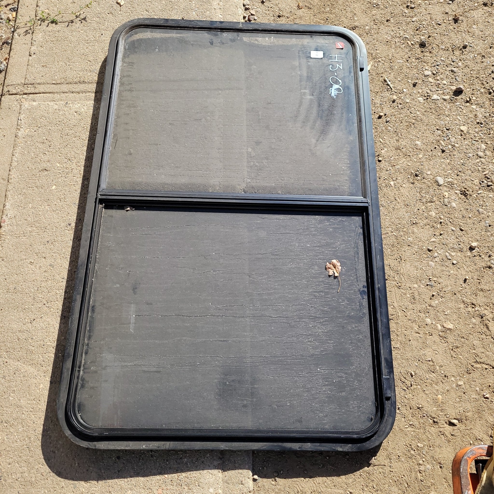 Used Black Radius Opening Window : 48 1/4 X 30 X 1 1/2" D - Young Farts RV Parts