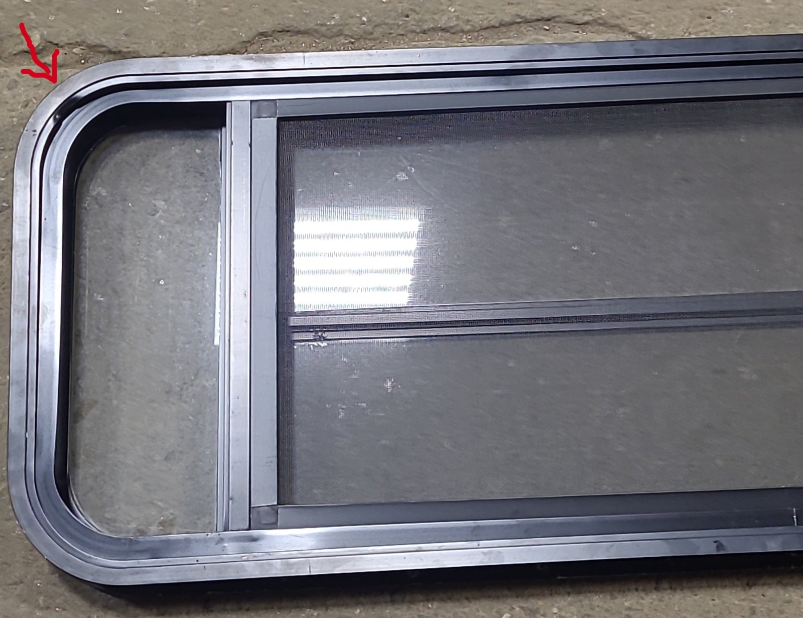 Used Black Radius Opening Window : 48 3/4